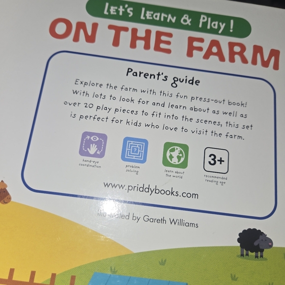Priddy Books On The Farm Book with insert word and picture puzzle pieces - Picture 2 of 8